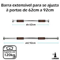 Barra Fixa Porta para Exercícios Musculação - Lorben - 2