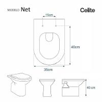 Assento Sanitário Net Branco para Vaso Celite - 7