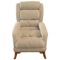 Poltrona De Amamentação Com Balanço Luna Suede Base De Madeira C05 Bege - 2