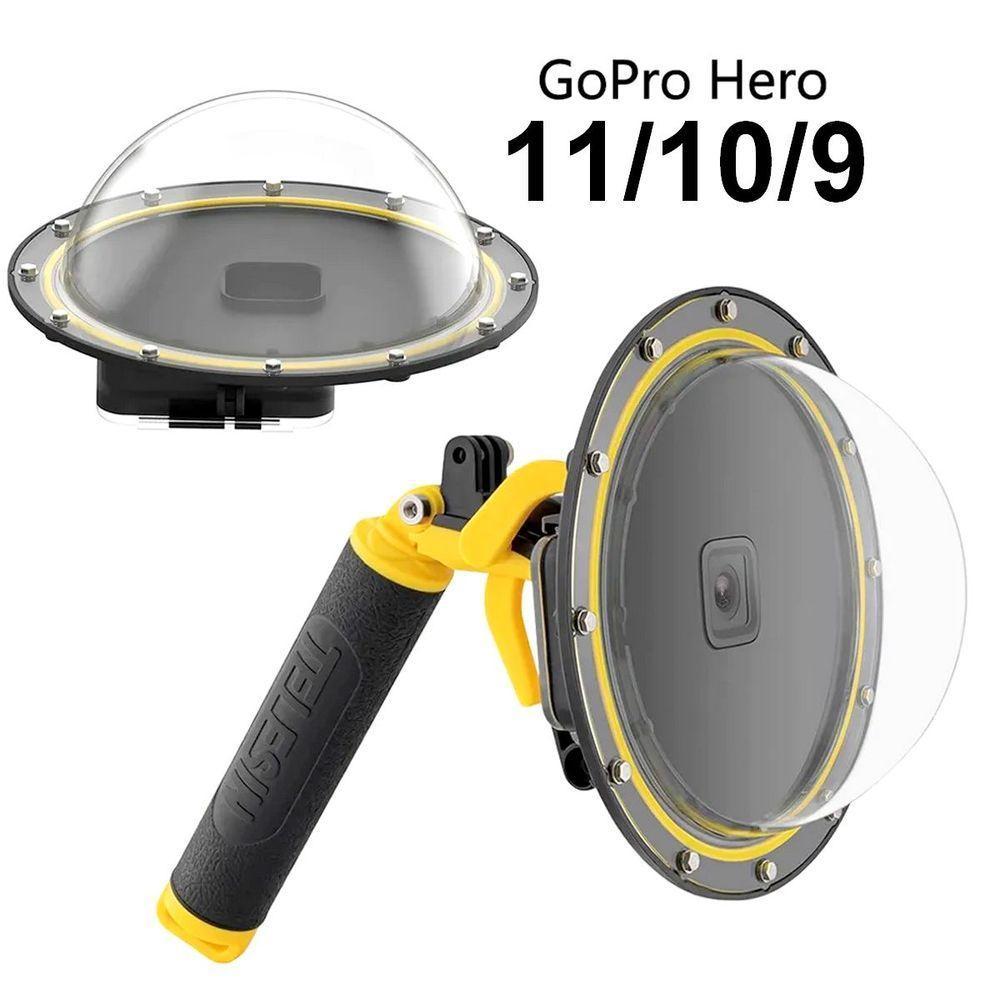 Dome com Cx Estanque + Bastão + Gatilho GoPro 9/10/11 - Telesin - 1