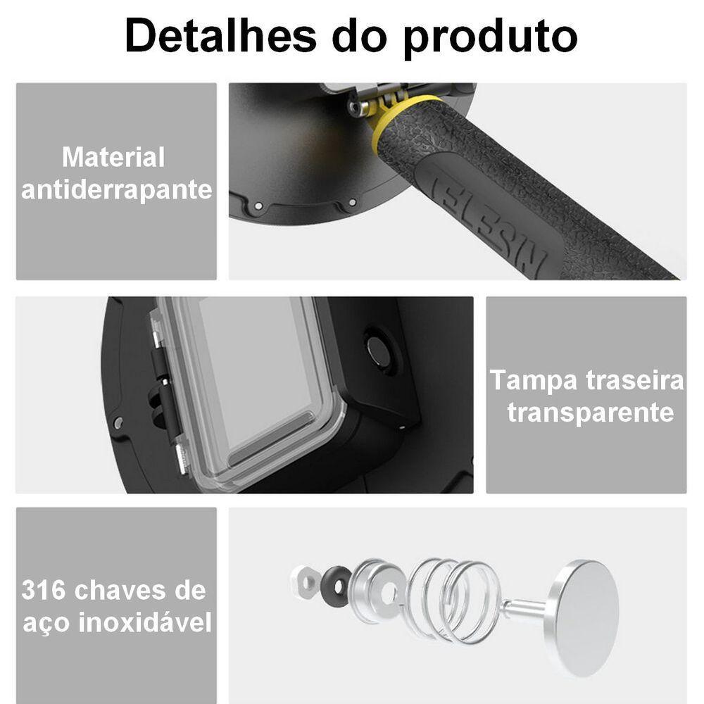 Dome com Cx Estanque + Bastão + Gatilho GoPro 9/10/11 - Telesin - 5