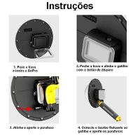 Dome com Cx Estanque + Bastão + Gatilho GoPro 9/10/11 - Telesin - 3