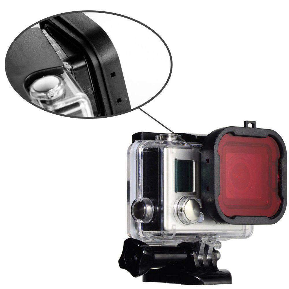 Filtro de Mergulho Vermelho para Câmeras GoPro Hero 3+, 4 - 4