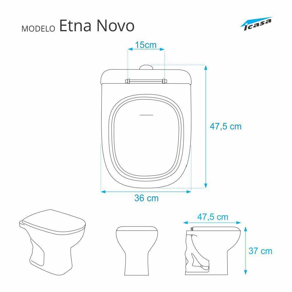 Assento Sanitário Etna Palha Bege Claro para Vaso Icasa - 3