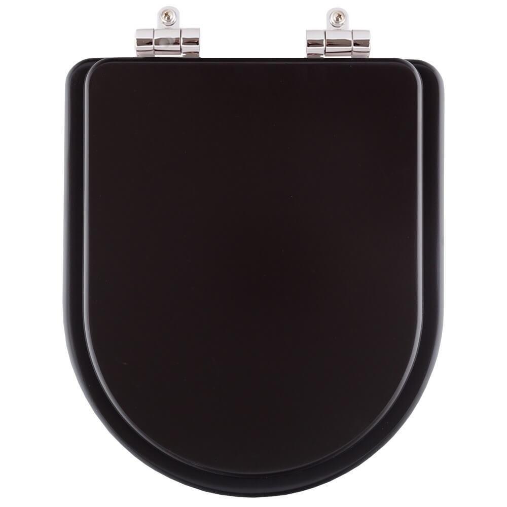 Assento Sanitário Poliester Soft Close Marrom Fosco - 1