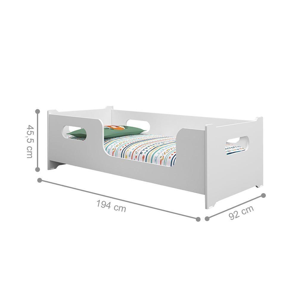 Cama Catânia Solteiro Branca Com Colchão - 3
