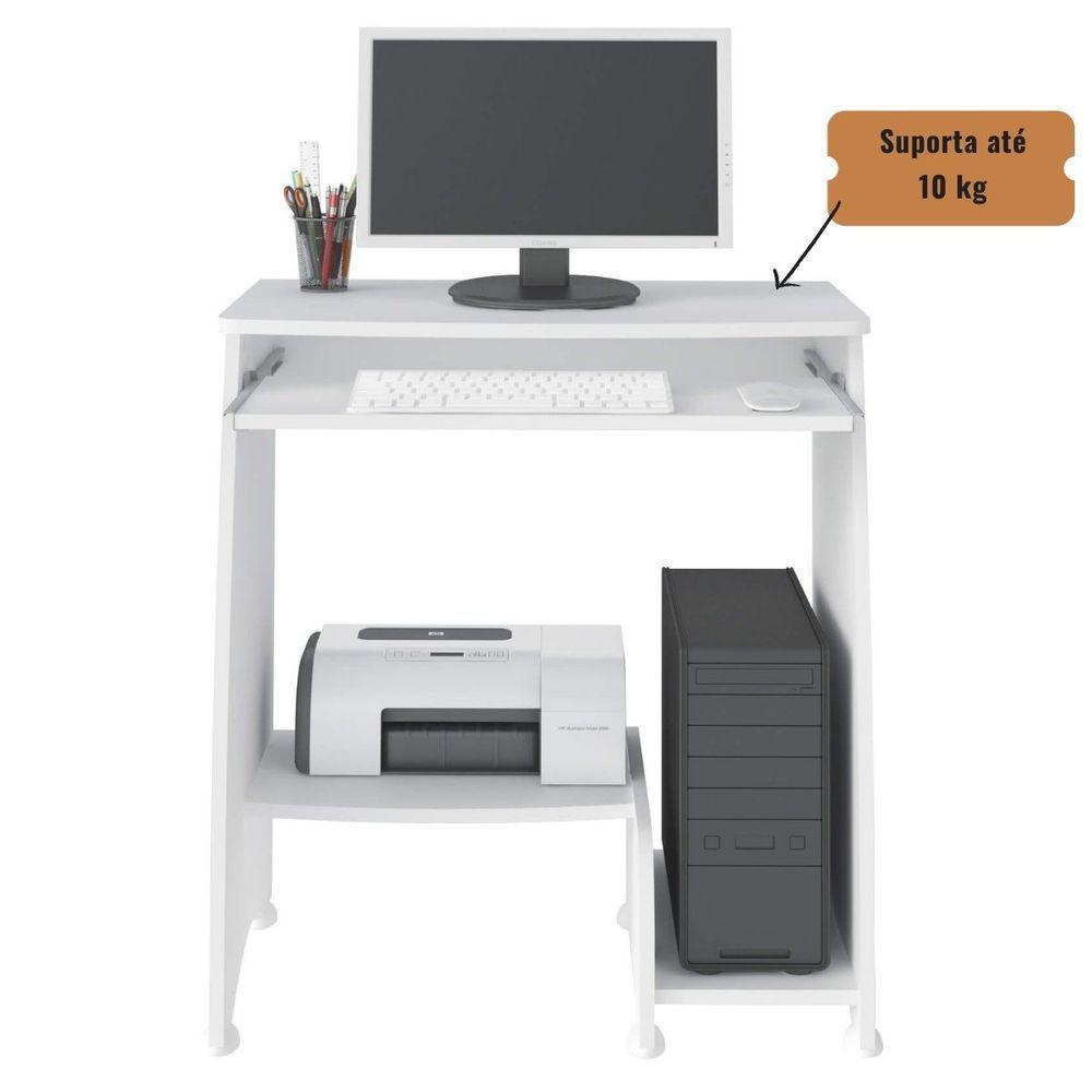 Mesa Escrivaninha Para Computador Com Prateleira Retrátil Pixel Branco - 2