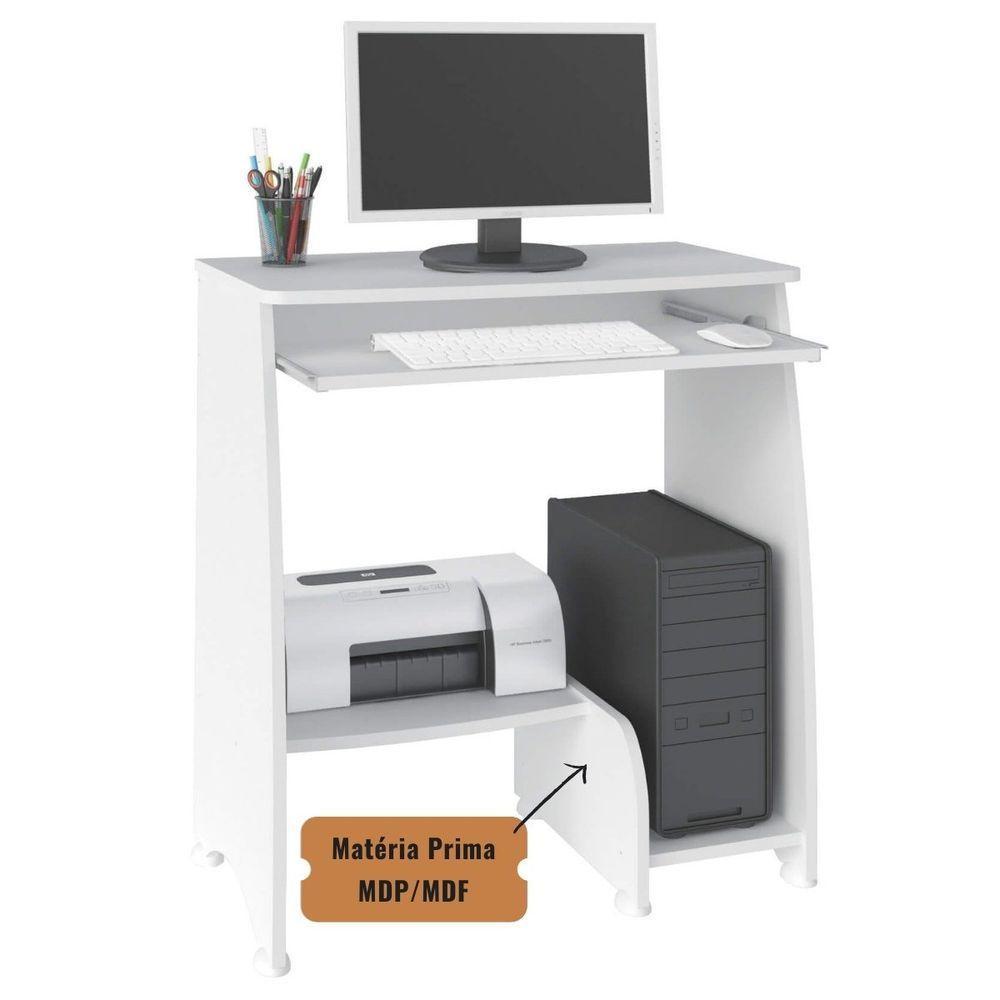 Mesa Escrivaninha Para Computador Com Prateleira Retrátil Pixel Branco - 4