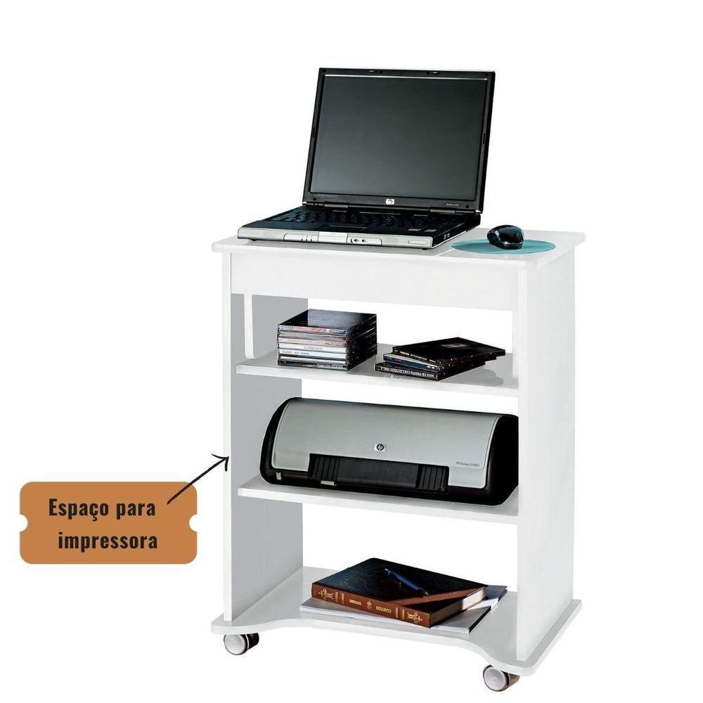 Mesa Escrivaninha Para Notebook Com Tampo Portátil Branco Branco - 2