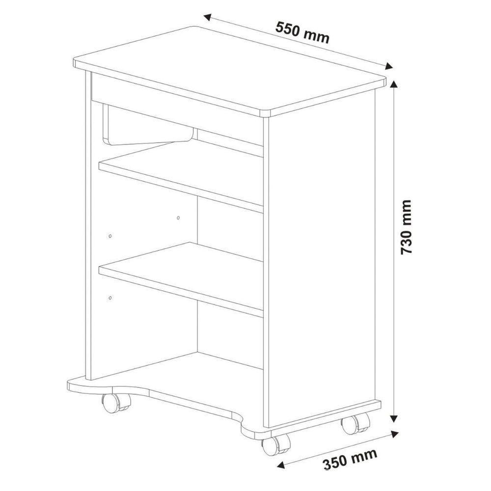 Mesa Escrivaninha Para Notebook Com Tampo Portátil Branco Branco - 3