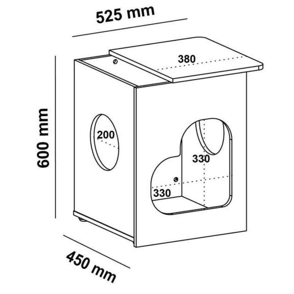 Mesa De Apoio Lateral Tampo Com Nicho E Espaço Pet Artely Carvalho | Off White - 7