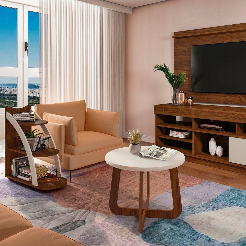 Mesa De Centro Jasmin 100% Mdf Cedro / Off White - 2