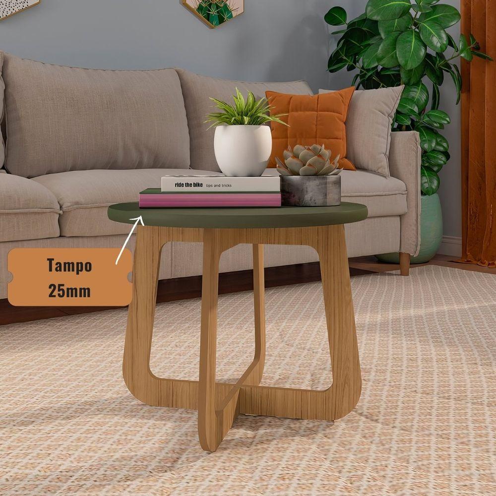 Mesa De Centro Jasmin 100% Mdf Menta / Carvalho - 2
