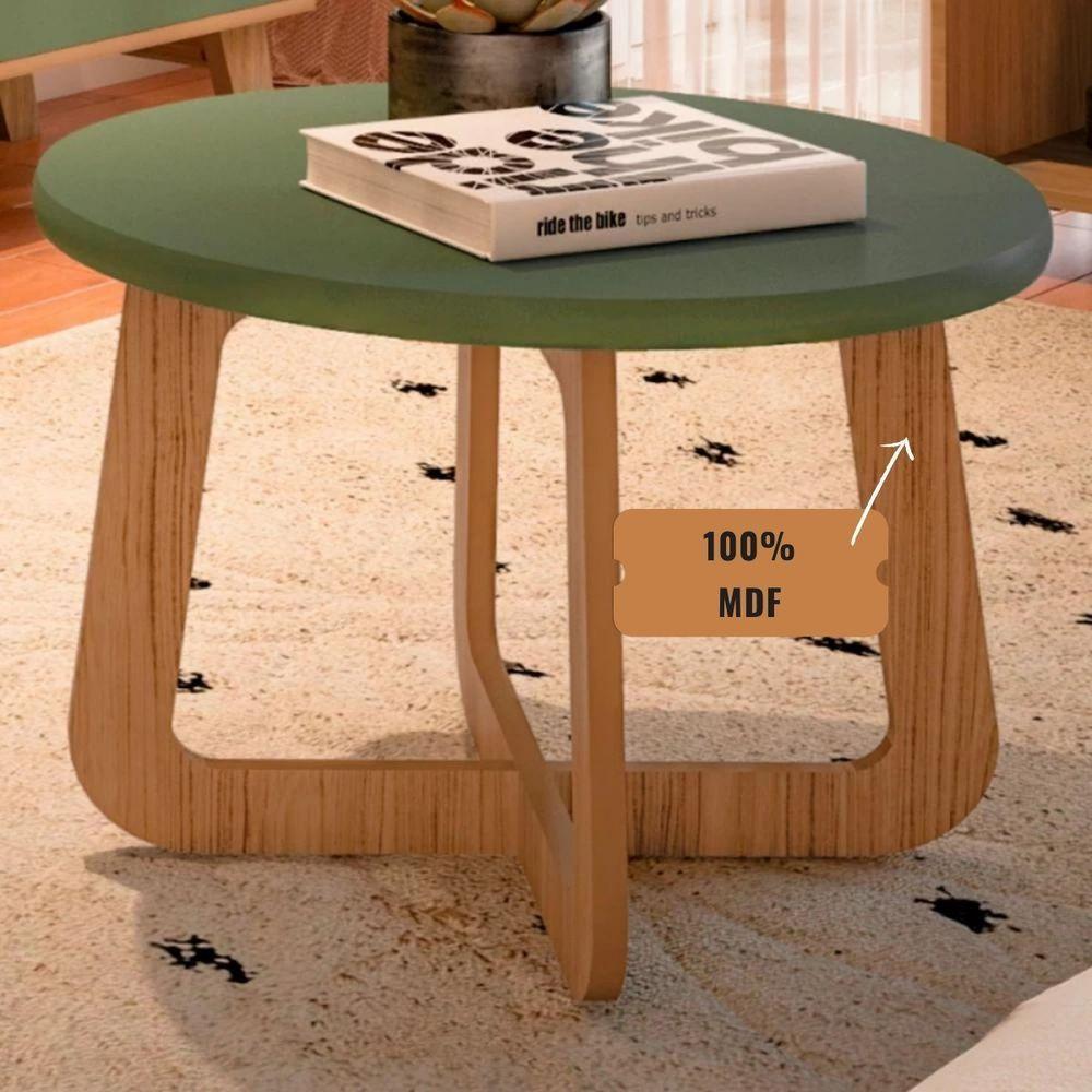 Mesa De Centro Jasmin 100% Mdf Menta / Carvalho - 3