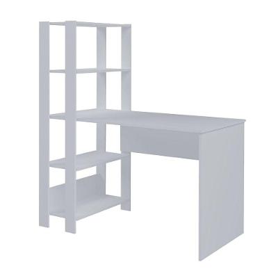 Mesa Escrivaninha Office Retangular Match Moderno MDP 63cm Branco com 3 Prateleiras