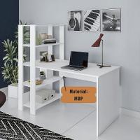 Mesa Escrivaninha Office Com Estante 3 Prateleiras Match Branco - 6