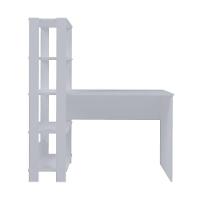 Mesa Escrivaninha Office Com Estante 3 Prateleiras Match Branco - 7