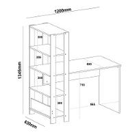 Mesa Escrivaninha Office Com Estante 3 Prateleiras Match Branco - 8