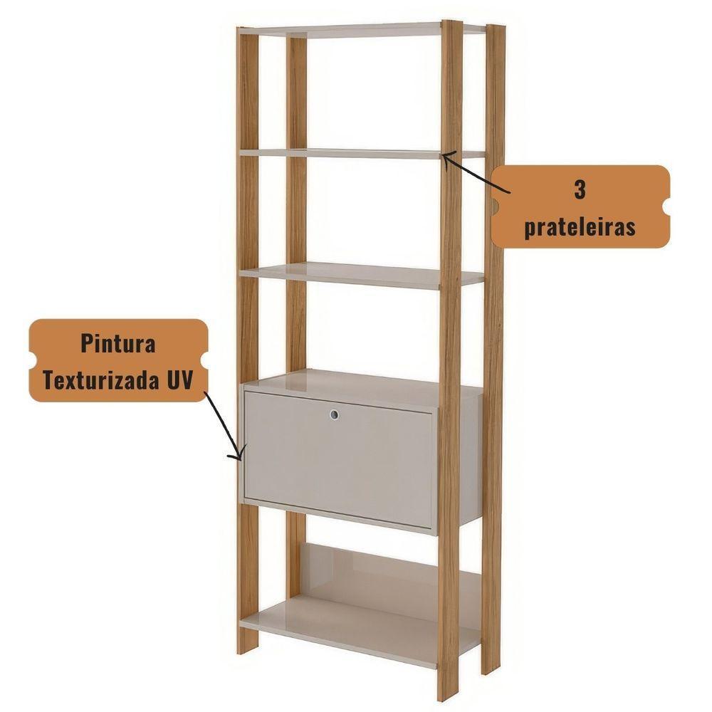 Estante Match Organizadora Para Livros 3 Prateleiras Carvalho | Off White - 2