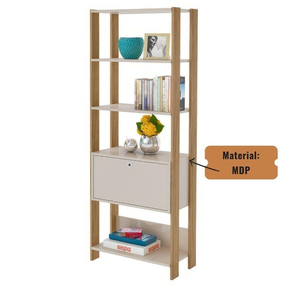 Estante Match Organizadora Para Livros 3 Prateleiras Carvalho | Off White - 7