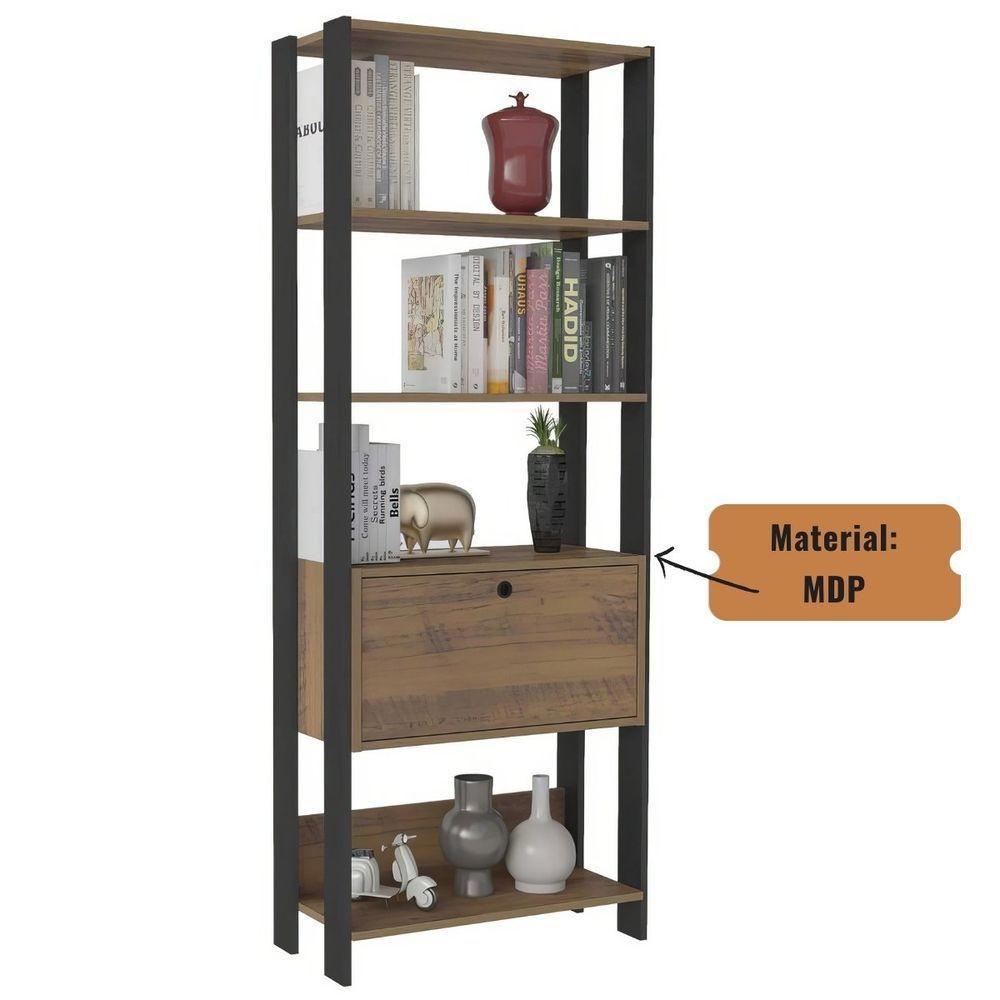 Estante Match Organizadora Para Livros 3 Prateleiras Pinho / Preto - 6