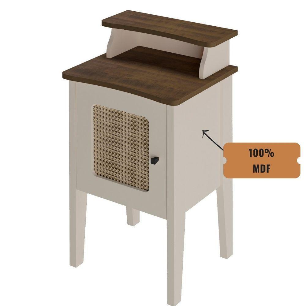 Mesa De Canto E Cabeceira Mesinha De Apoio Charlotte Pinho / Off White - 5