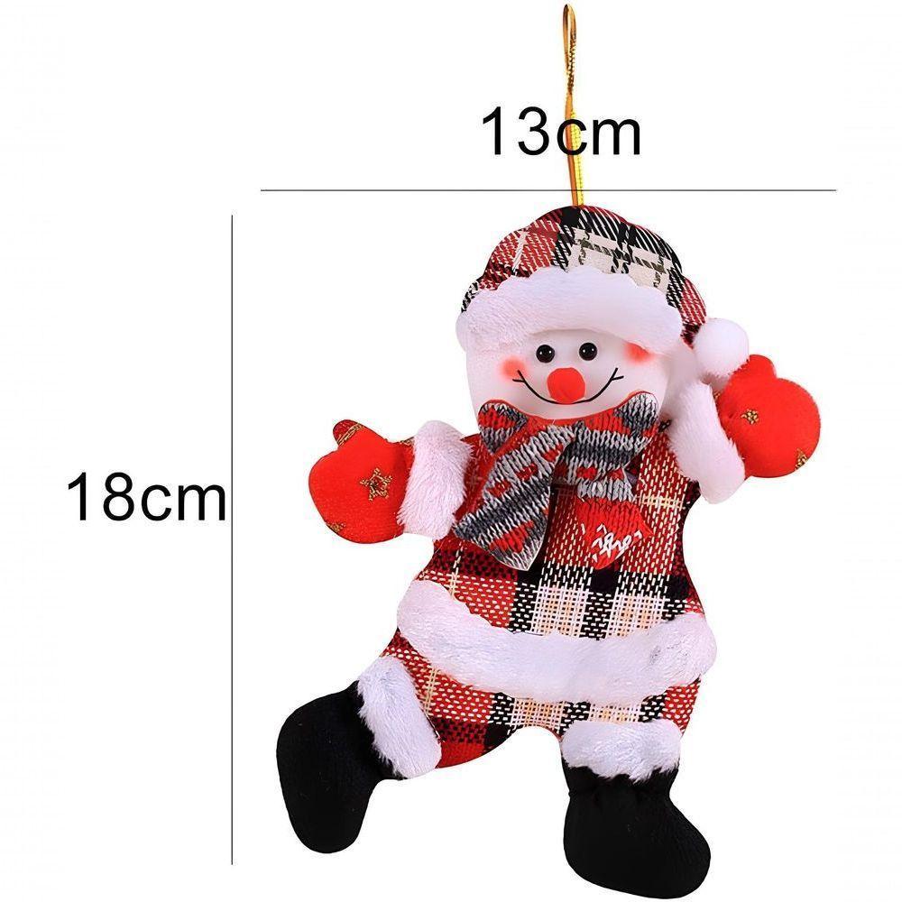 Kit 8 Pendentes árvore De Natal Noel Urso Neve Rena 18cm - 6