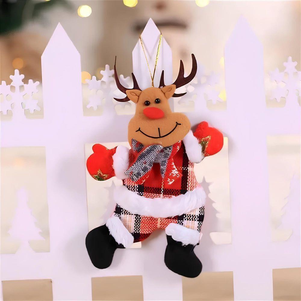 Kit 8 Pendentes árvore De Natal Noel Urso Neve Rena 18cm - 8