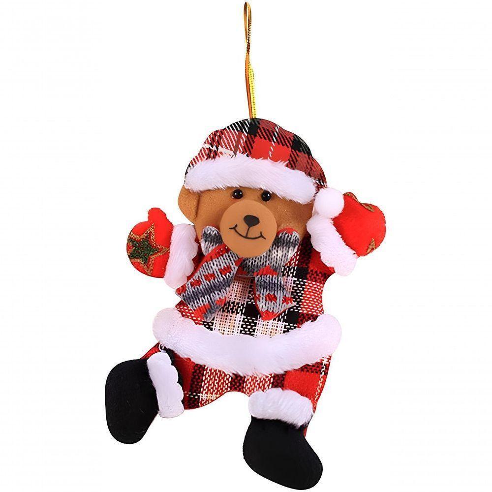 Kit 8 Pendentes árvore De Natal Noel Urso Neve Rena 18cm - 10