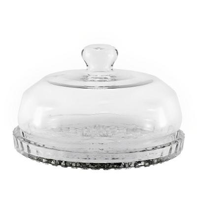 Queijeira Grande Em Vidro Com Tampa 20X12Cm