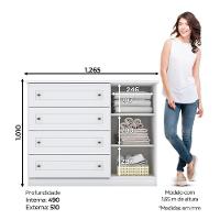 Cômoda Americana 4 Gavetas 1 Porta Henn Branco - 3