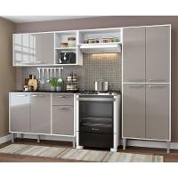 Cozinha Compacta Multimóveis Xangai Plus Fg2840 Com Armário E Balcão Branca/lacca Fumê - 1