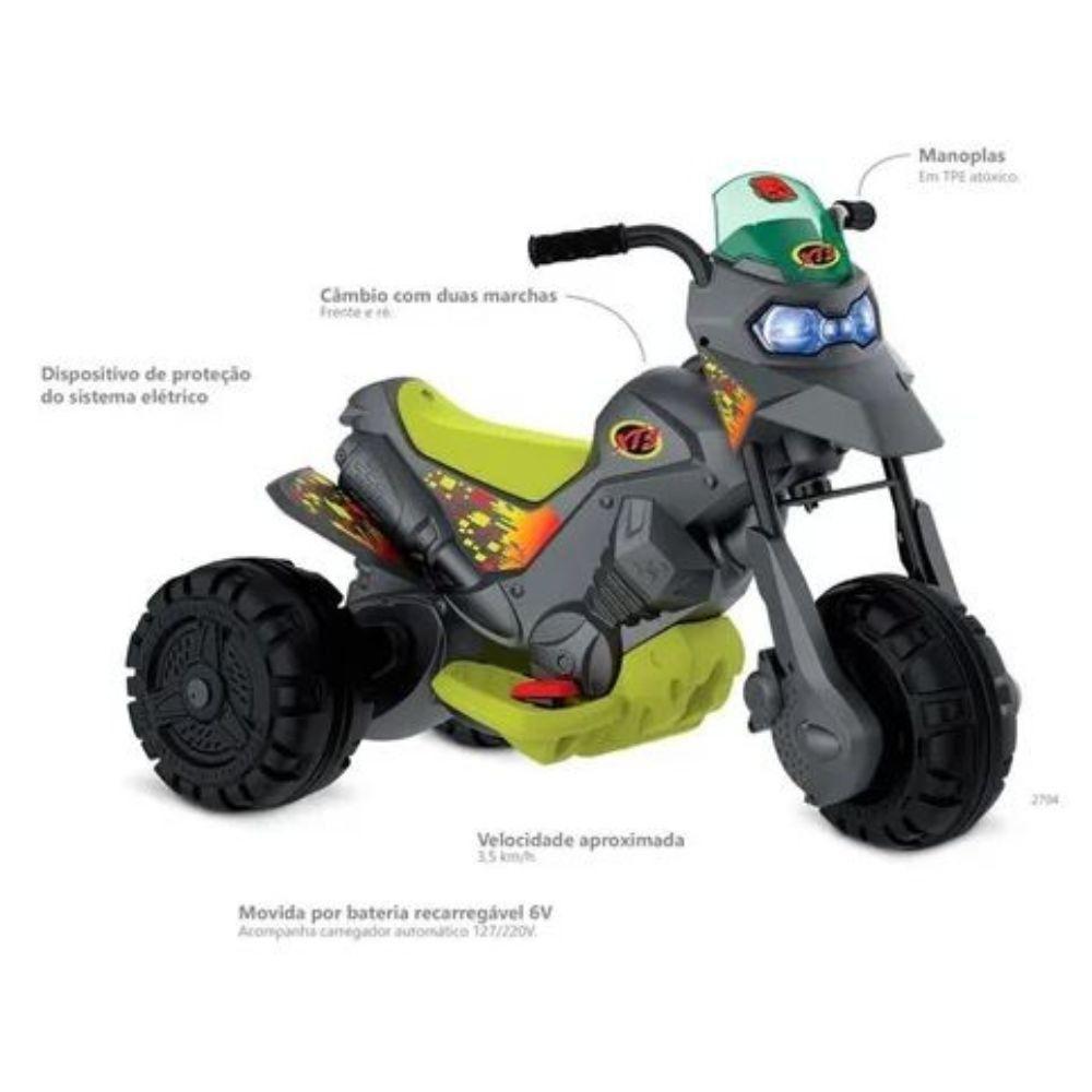 Moto Elétrica Bandeirante Xt3 6v Marchas Frente E Ré Velocidade 3,5 Km/h Grafite/amarelo - 2