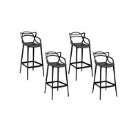 Conjunto C/4 Banqueta Allegra Alta Master Preta Cozinha Americana Balcão Polipropileno - 1