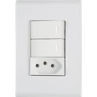 Placa 4x2 Interruptores Simples E 1 Tomada 2p+t 20a-250v Branco Branco - 250v - 1