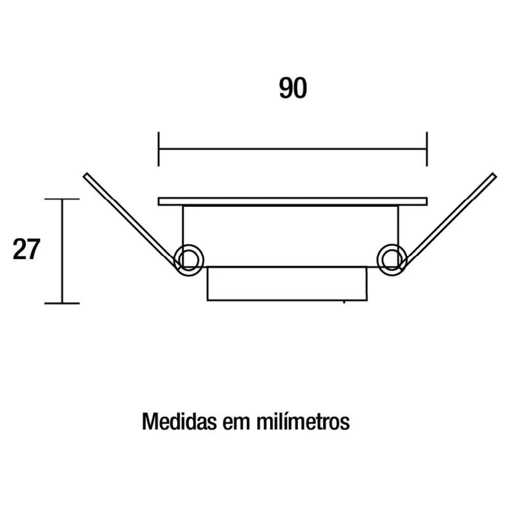 Spot Led Embutir Quadrado 6w 3000k Branco Blumenau Branco - Bivolt - 3