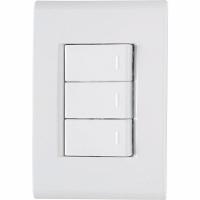 Placa 4x2 + 3 Interruptores Simples 10a-250v 250v - Branco - 1