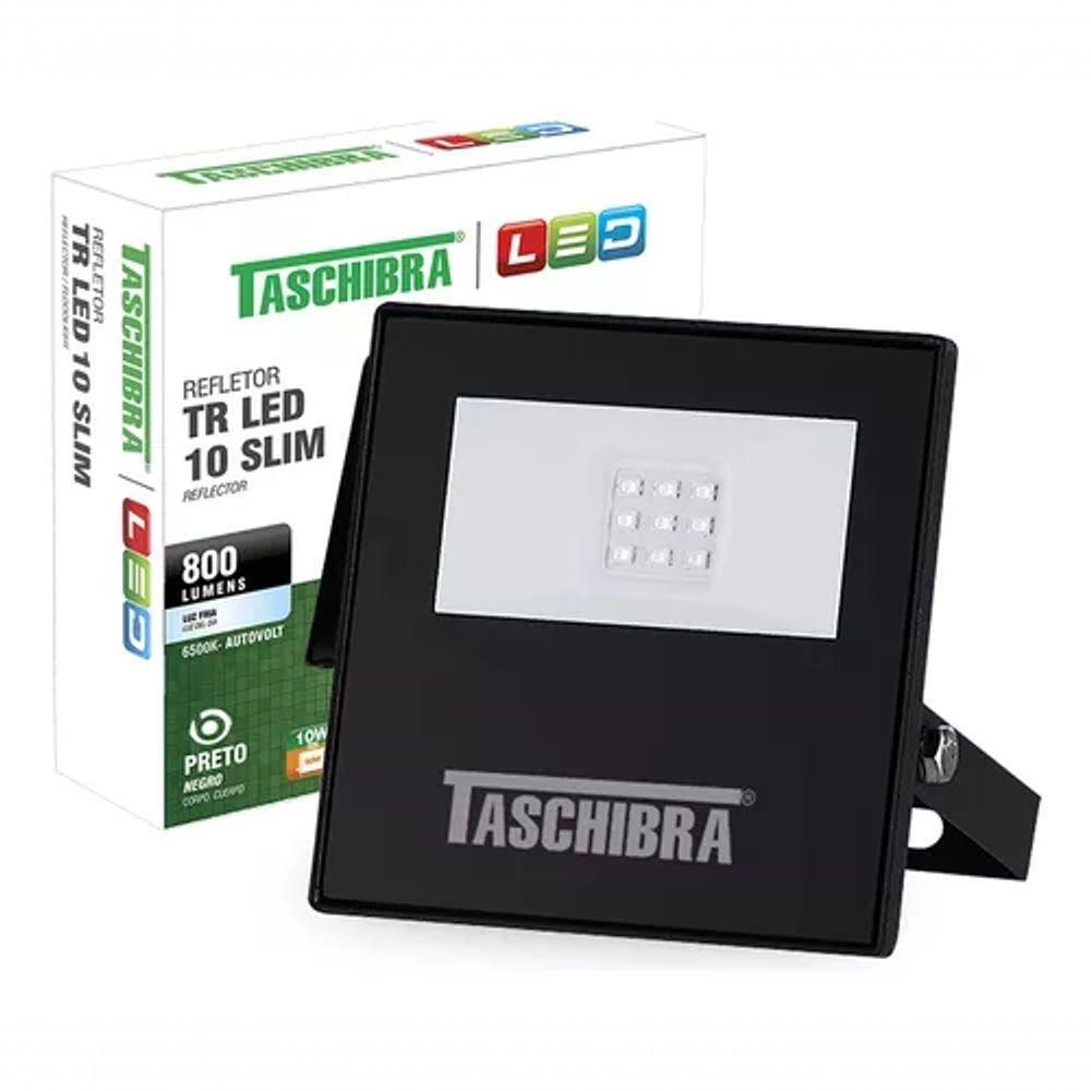 Refletor Tr Led 10w Slim 6500k Preto Preto - 10w - 1
