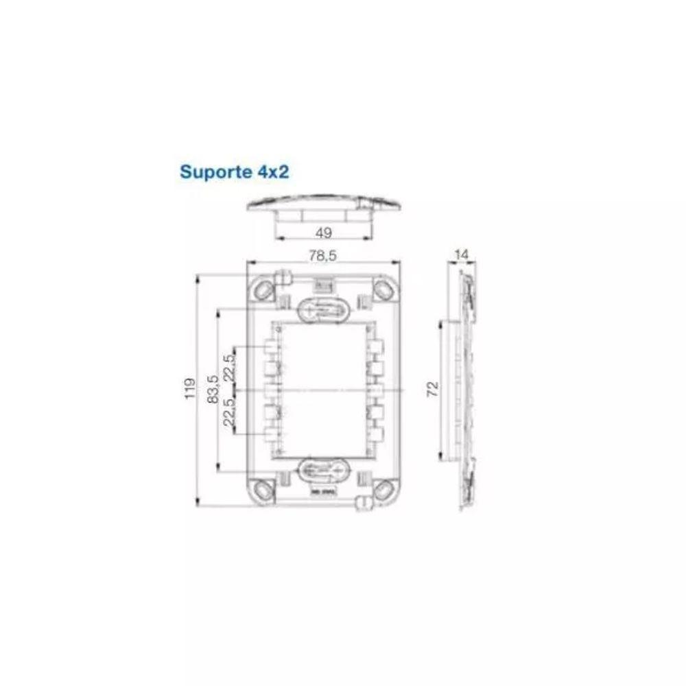 Suporte Plastico 4x2 Compose Weg Cinza Claro - 4x2 - 3