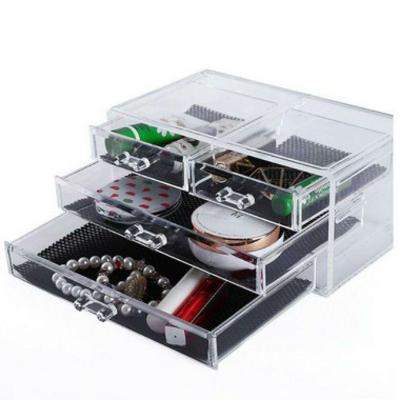 Organizador Caixa Acrílico Maquiagem Joias 4 Gavetas Lorben