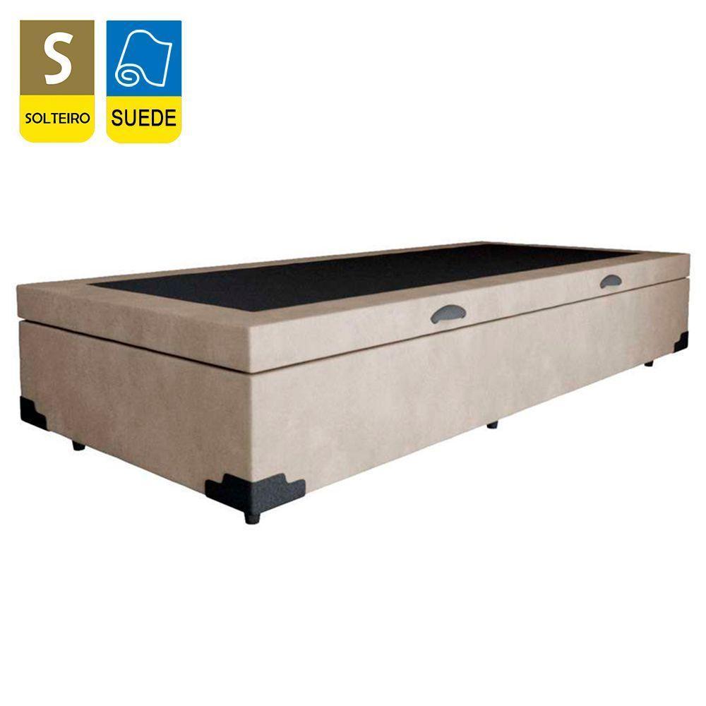 Cama Box Baú Solteiro Suede Sereneprime Bege 88x188x44 - 4