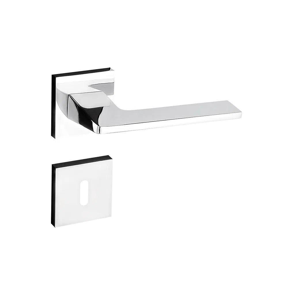 Fechadura Sara Cromada Roseta Quadrada 55mm Pado Interna - 5