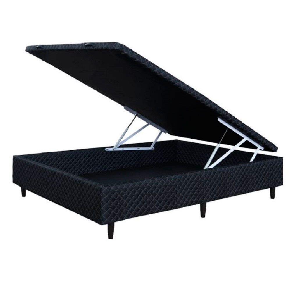 Cama Box Baú Casal Odin Sem Colchão 138x188x30cm Umaflex Preto - 1