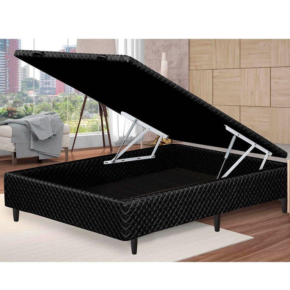 Cama Box Baú Casal Odin Sem Colchão 138x188x30cm Umaflex Preto - 6