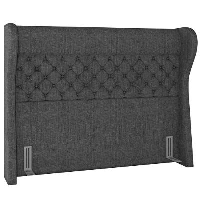 Cabeceira Cama Box Casal King 195cm P05 Madrid Cinza Escuro