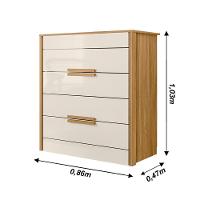 Cômoda C/4 Gavetas Freijo / Off White Freijo / Off White - 5