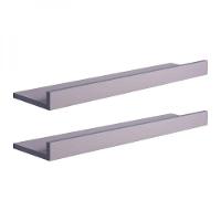 Kit 2 Prateleiras Porta Quadros 60 X 10cm Cinza Claro - 2