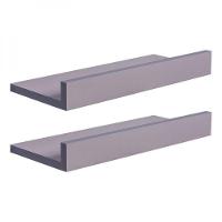 Kit 2 Prateleiras Porta Quadros 30 X 10cm Cinza Claro Suporte Invisível - 3