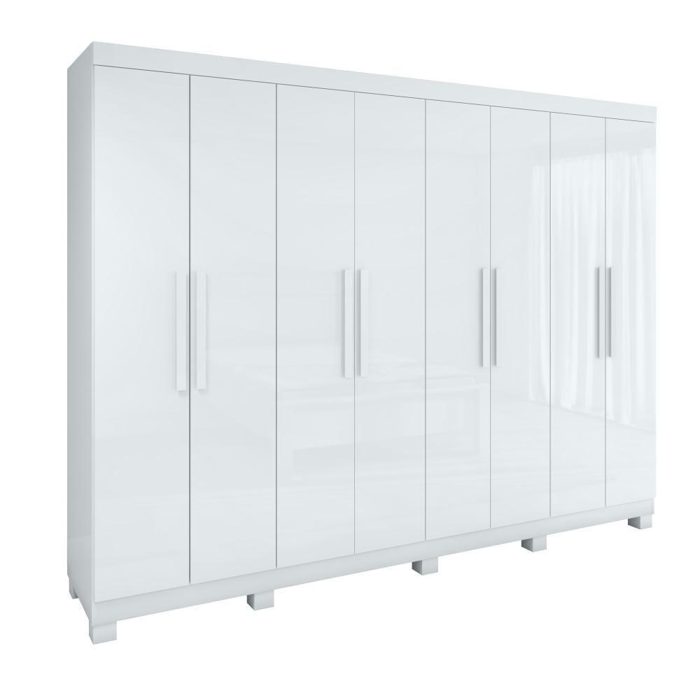 Guarda-roupa Casal Easy Slim 8 Portas Com Pés Branco - 1