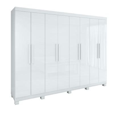 Guarda Roupa Casal Easy Slim 8 Portas 4 Gavetas Branco Móveis Lopas